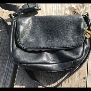 Black fossil crossbody